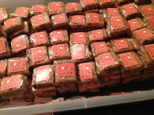 Trays of individually wrapped treats with orange Today's Special labels